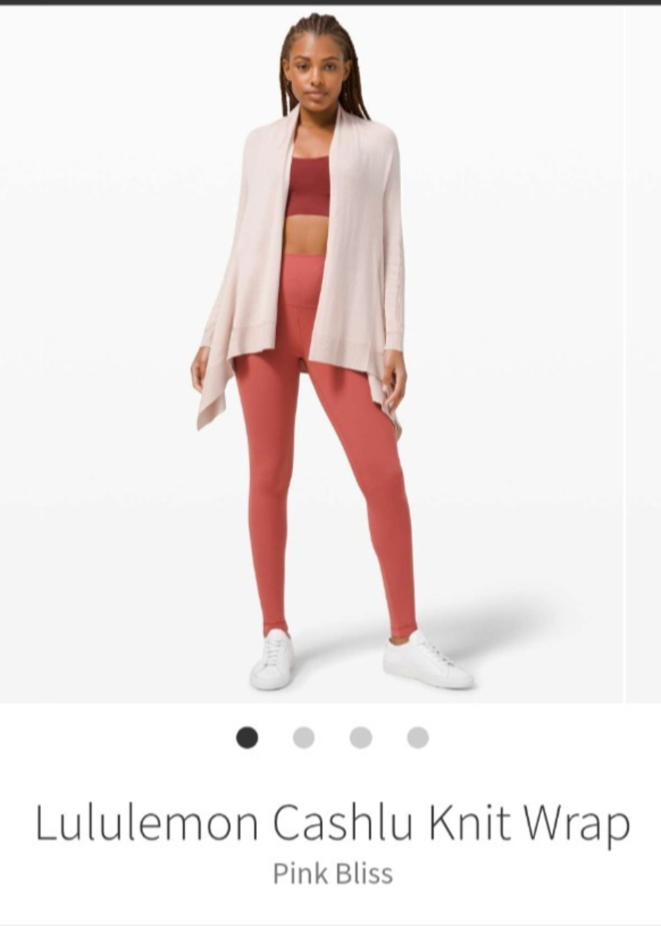 Lululemon Cashlu Knit Wrap Cardigan Sweater W M/L Pink Mist Soft Lagenlook Boho